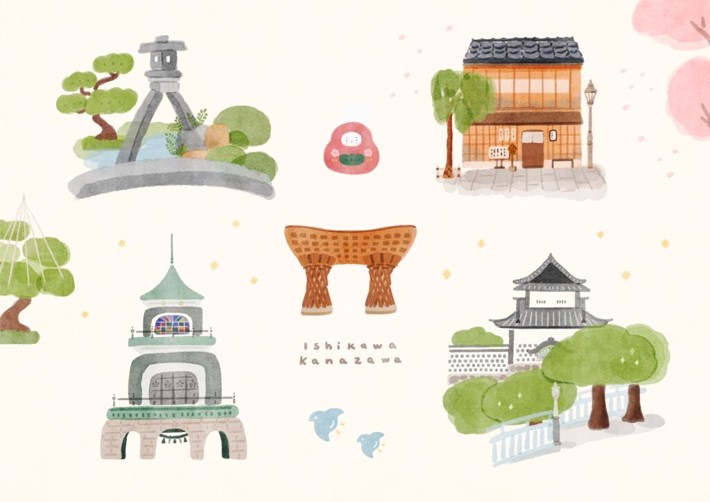 石川県金沢市パッケージイラスト